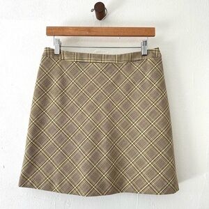 The Limited Plaid Mini Skirt in Brown and Tan
